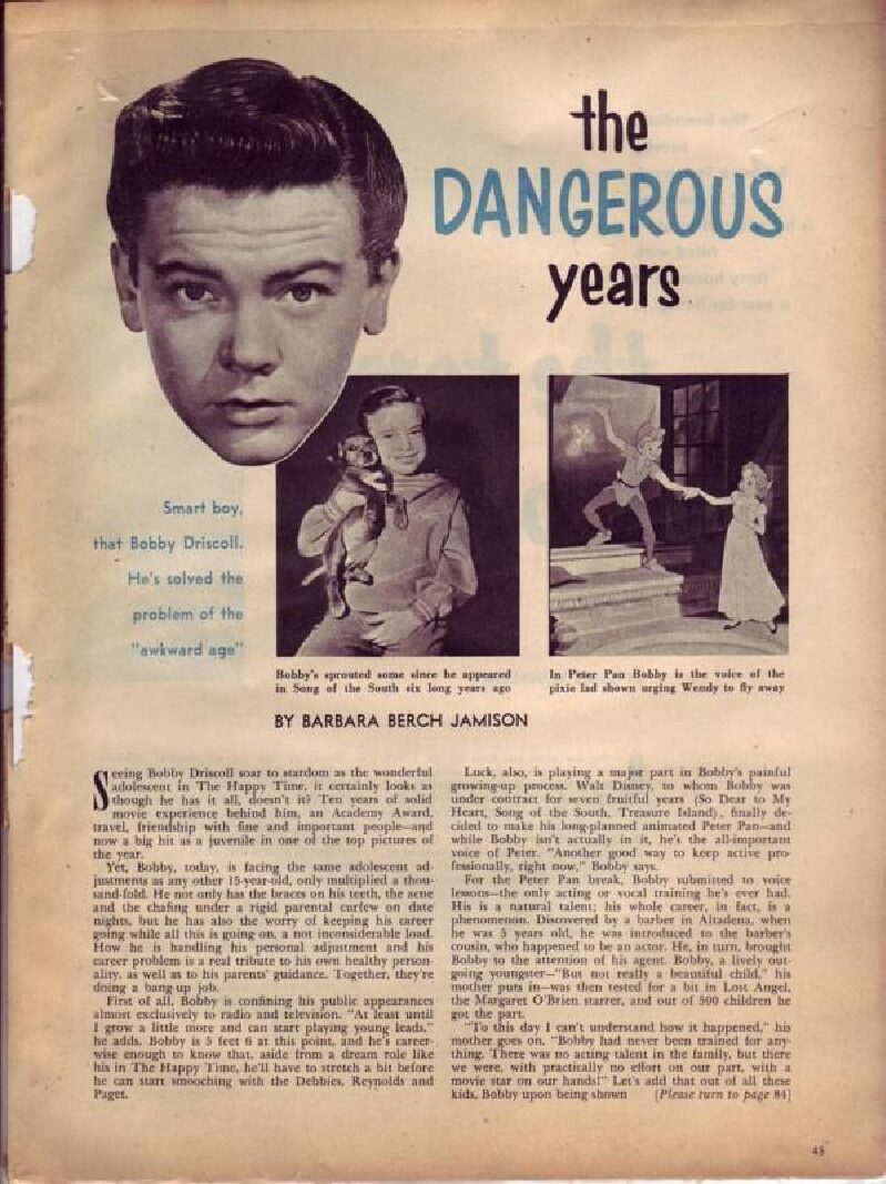 The Dangerous Years (1953) | Bobby Driscoll