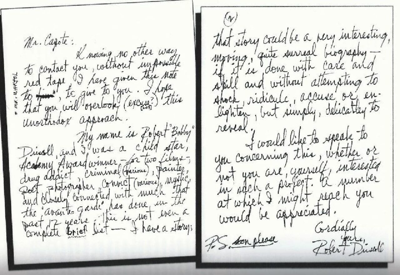 Bobby Driscoll’s Letter to Truman Capote